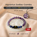 Aquarius Zodiac Bracelet with Pendant & Free Selenite Plate