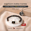 Capricorn Zodiac Bracelet with Pendant & Free Selenite Plate
