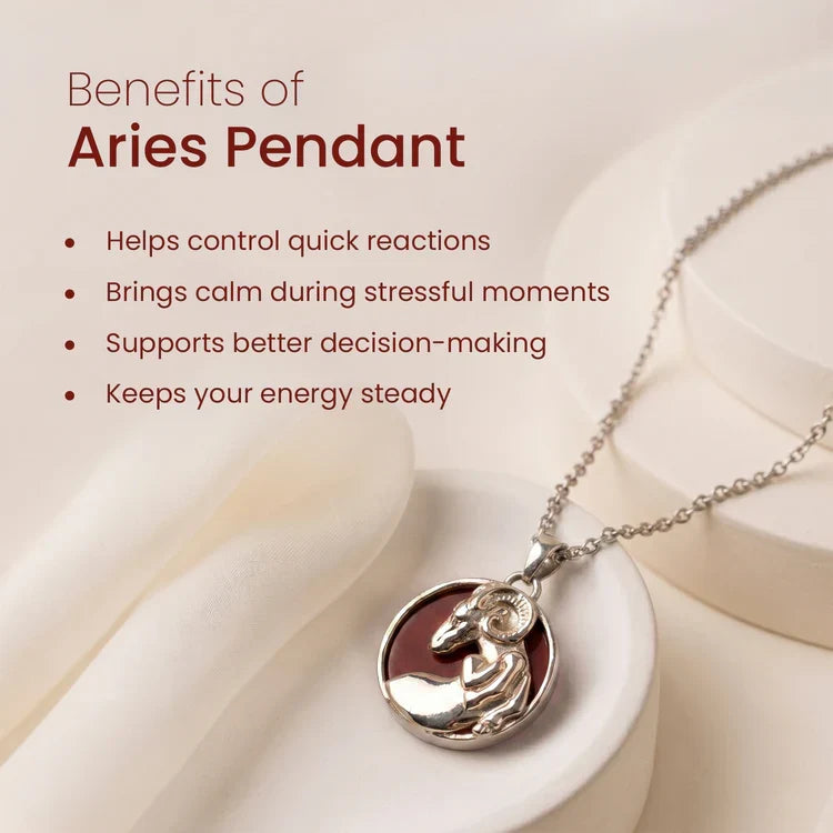 Aries Pendant with Red Jasper Stone