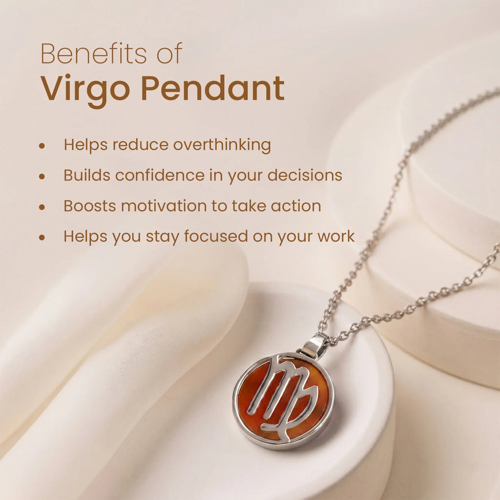 Virgo Pendant with Carnelian