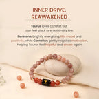 Taurus Zodiac Sunstone & Carnelian Bracelet