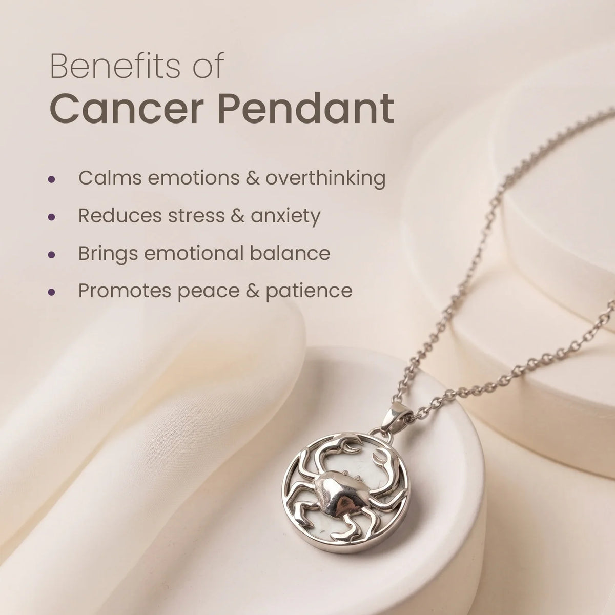 Cancer Pendant with Howlite