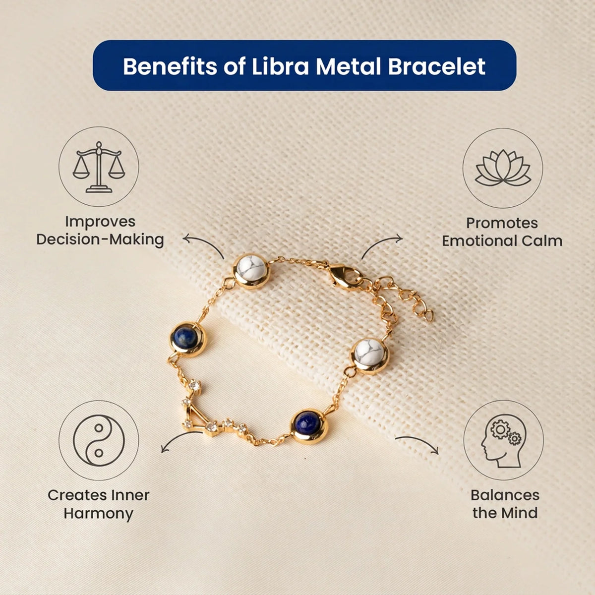 Libra Zodiac Constellation Bracelet for Women