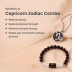 Capricorn Zodiac Bracelet with Pendant & Free Selenite Plate