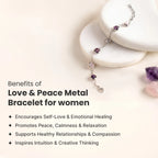 Rose Quartz & Amethyst Metal Bracelet