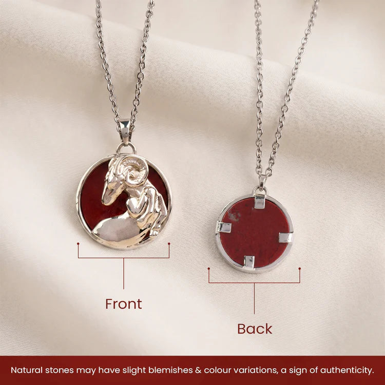 Aries Pendant with Red Jasper Stone