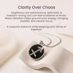 Sagittarius Pendant with Black Obsidian