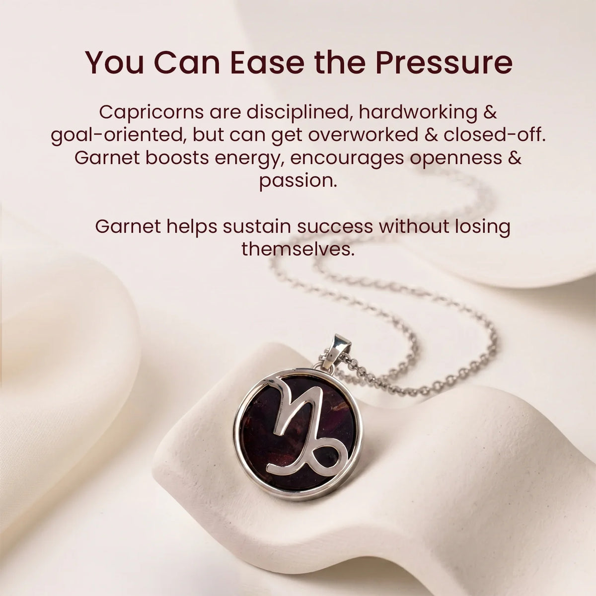 Capricorn Pendant with Garnet