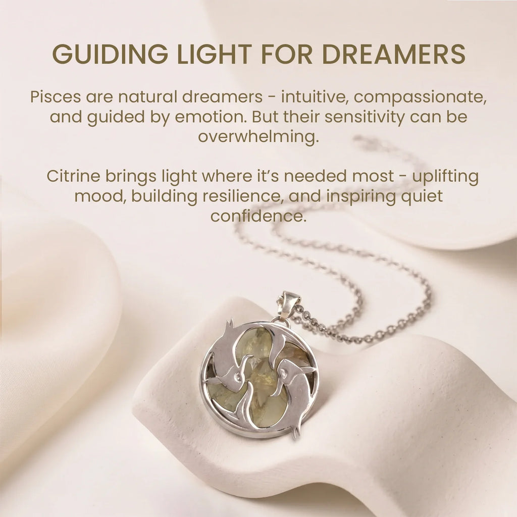 Pisces Pendant with Citrine