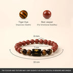 Aries Zodiac Red Jasper & Tiger Eye Bracelet