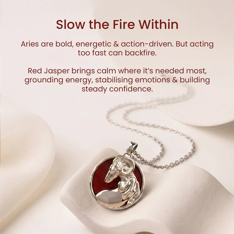 Aries Pendant with Red Jasper Stone