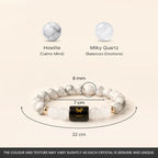 Cancer Zodiac Howlite & Milky Quartz Bracelet
