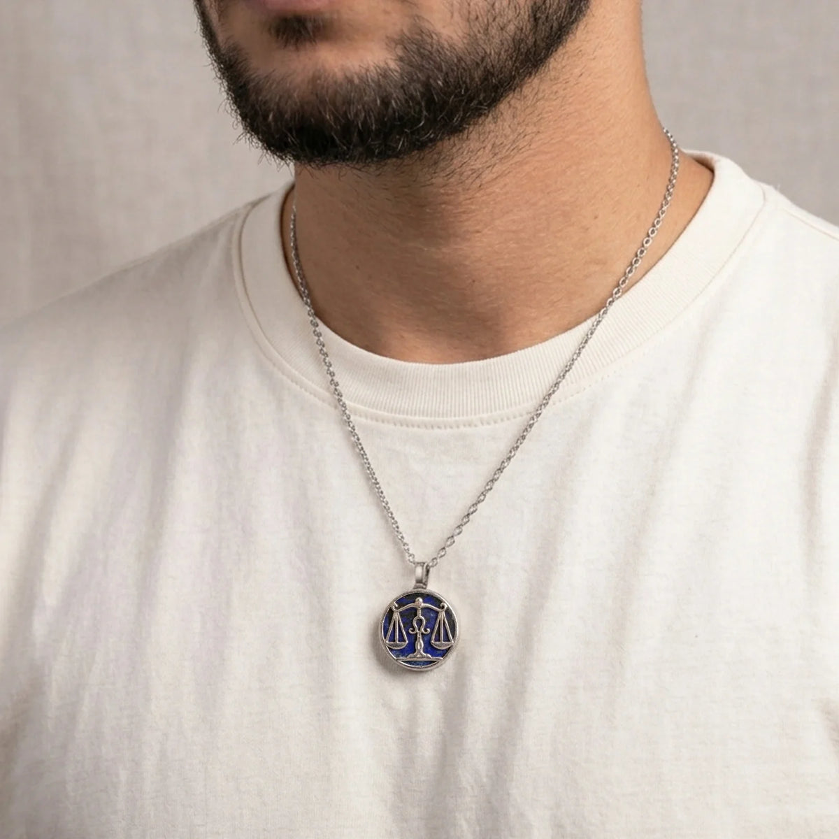 Libra Pendant with Lapis Lazuli
