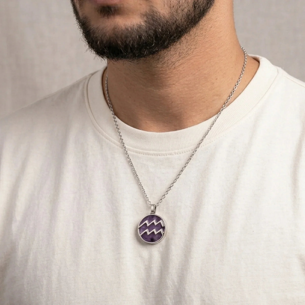 Aquarius Pendant with Amethyst