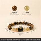 Leo Zodiac Tiger Eye & Citrine Bracelet