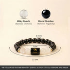 Scorpio Zodiac Black Obsidian & Milky Quartz Bracelet