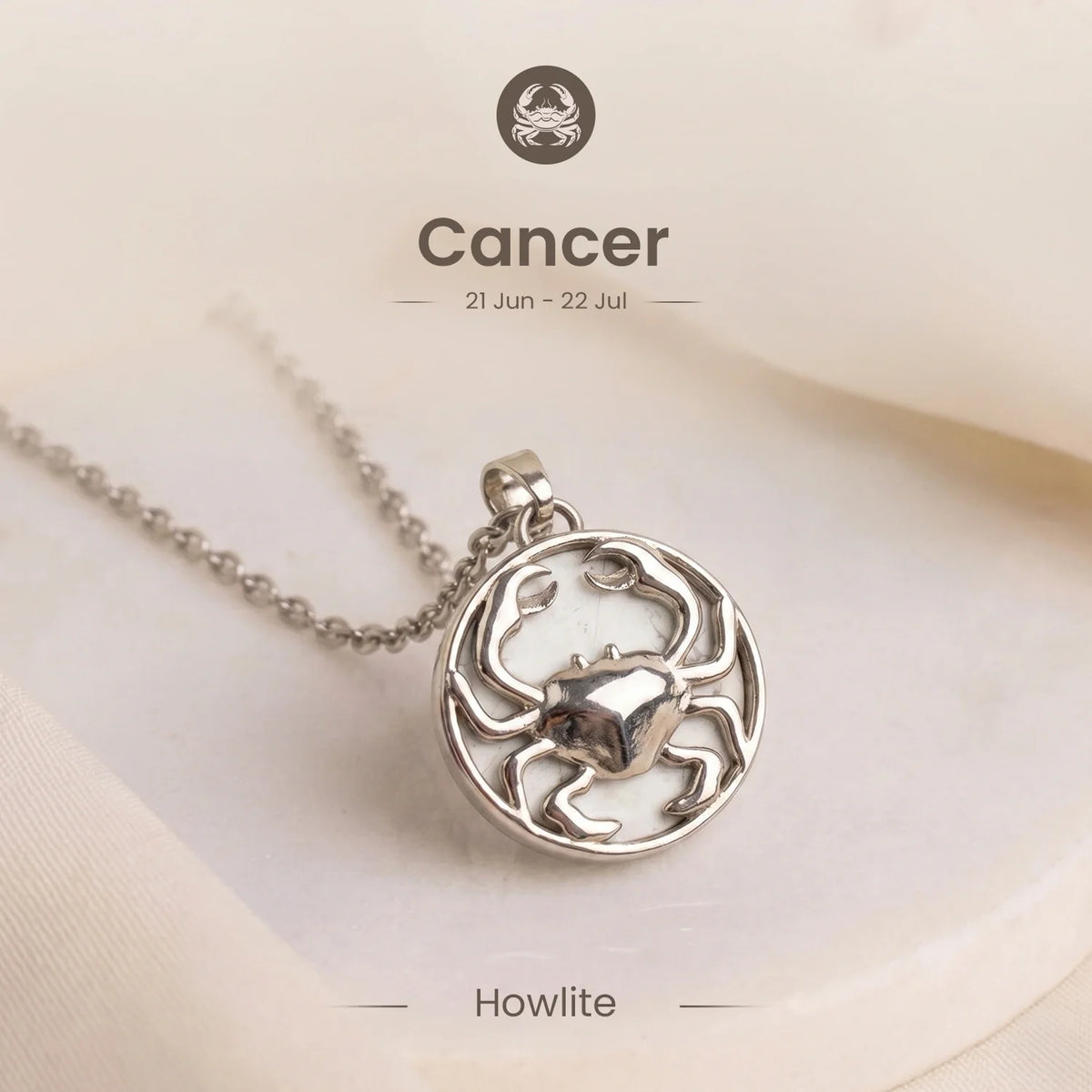 Cancer Pendant with Howlite