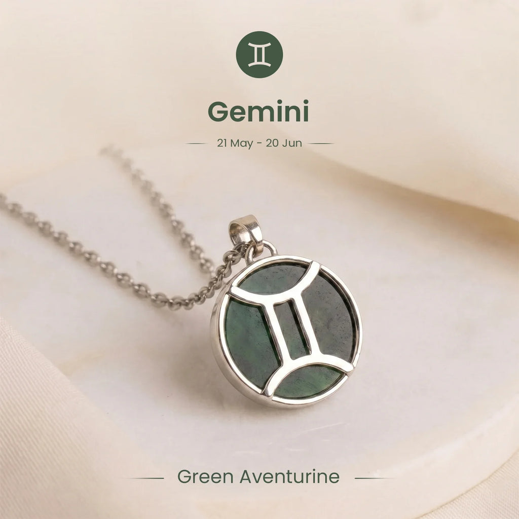 Gemini Pendant with Green Aventurine