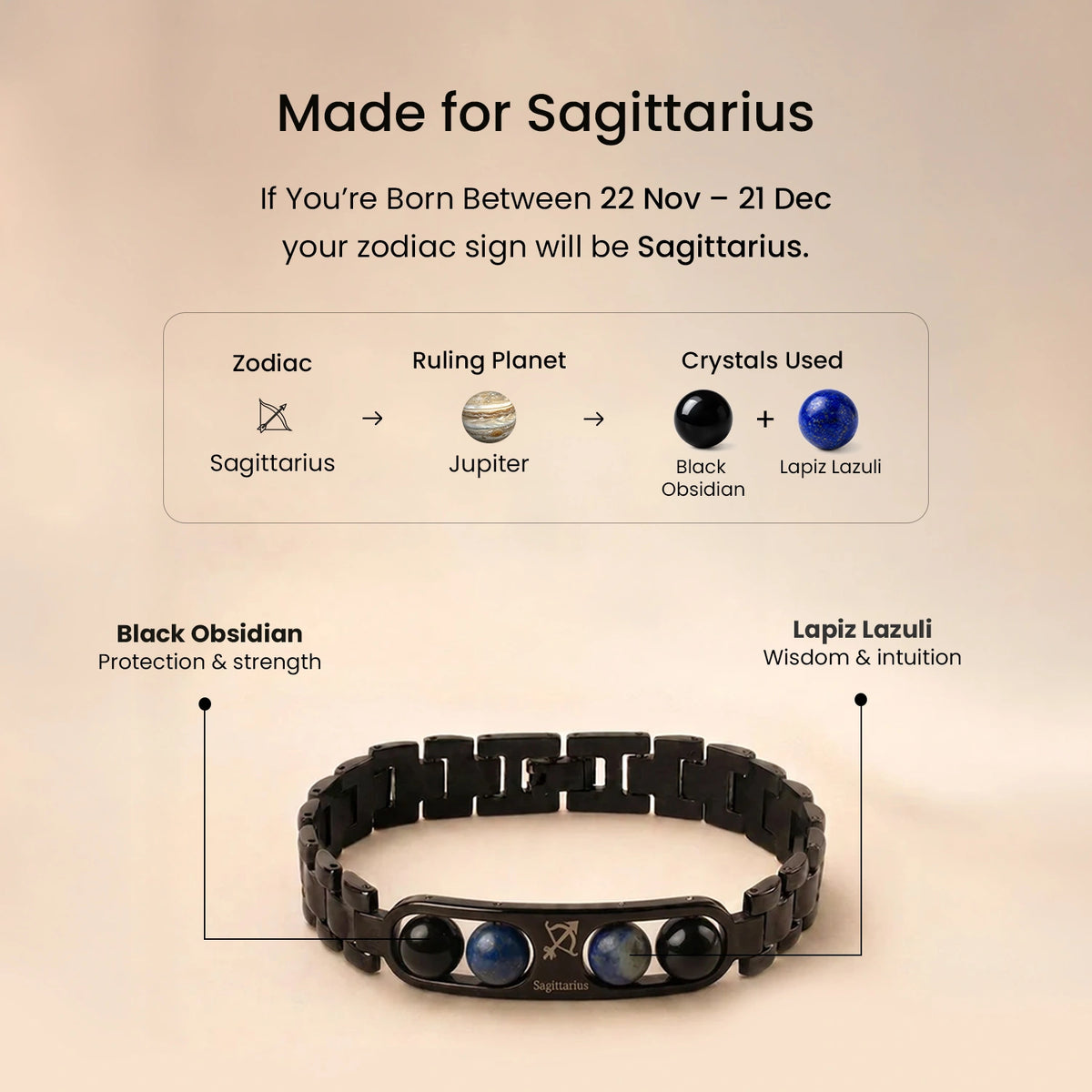Sagittarius Zodiac Metal Bracelet