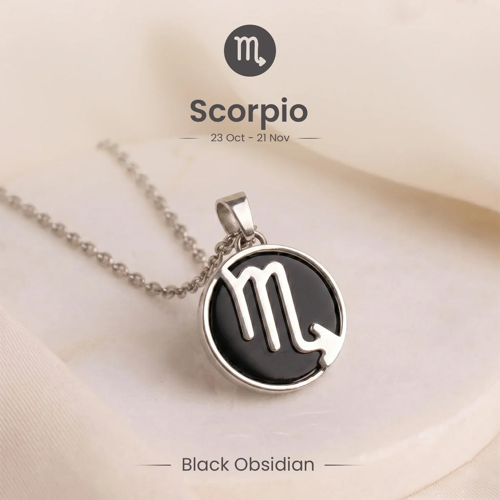 Scorpio Pendant with Black Obsidian
