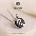 Scorpio Pendant with Black Obsidian