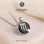 Scorpio Pendant with Black Obsidian