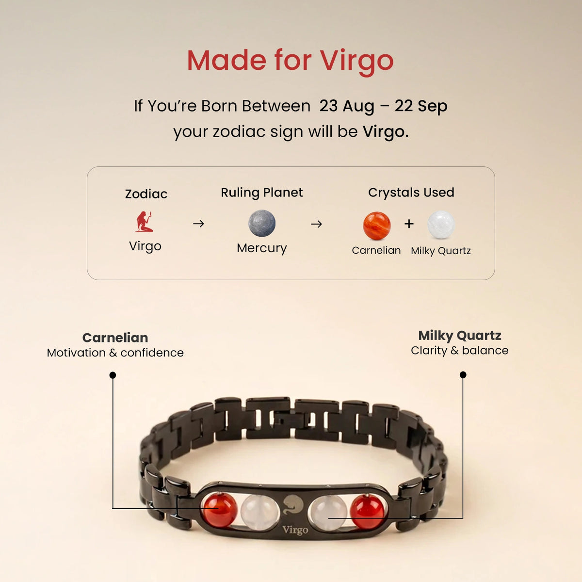 Virgo Zodiac Metal Bracelet