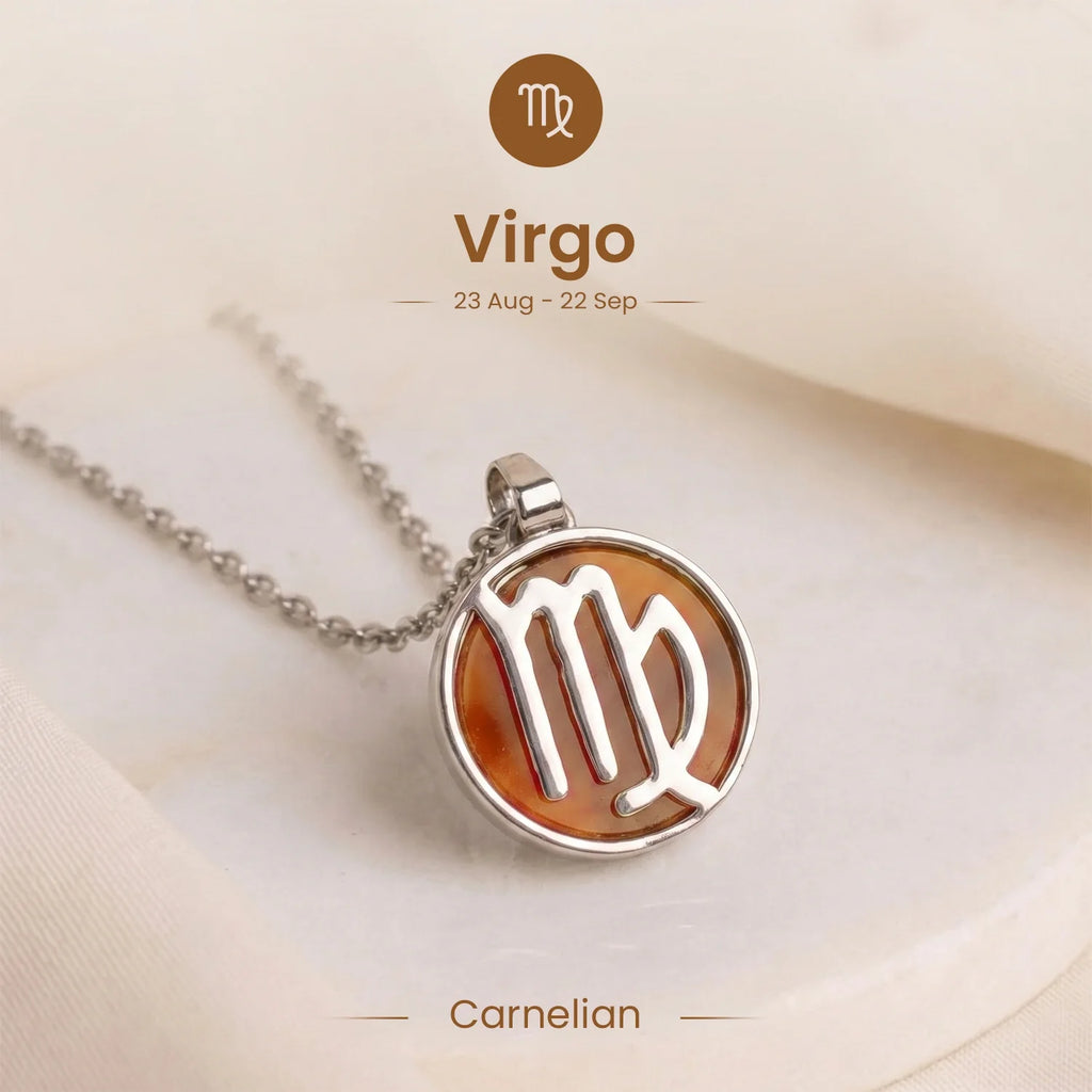 Virgo Pendant with Carnelian