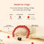 Virgo Zodiac Carnelian & Milky Quartz Bracelet