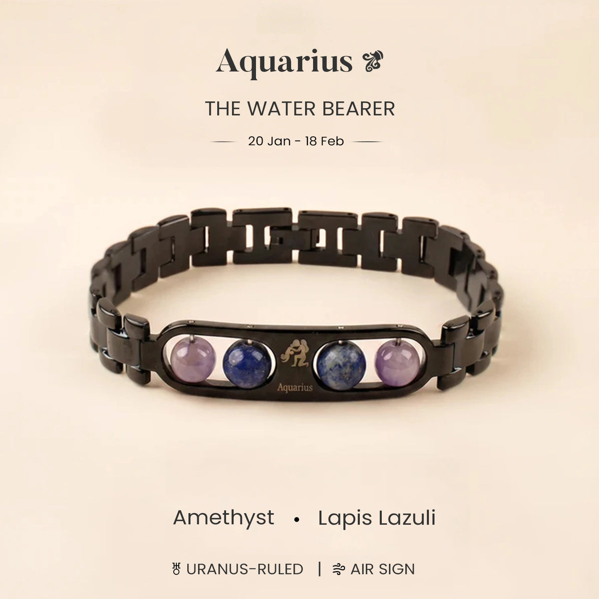 Aquarius Zodiac Metal Bracelet