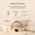 Cancer Zodiac Howlite & Milky Quartz Bracelet