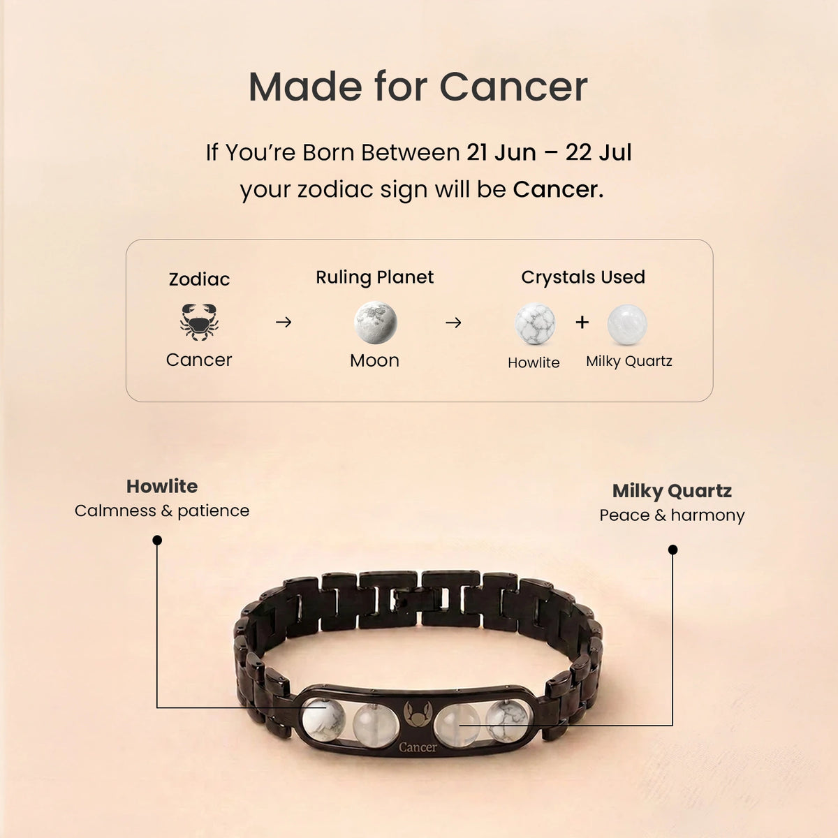 Cancer Zodiac Metal Bracelet