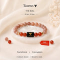 Taurus Zodiac Sunstone & Carnelian Bracelet