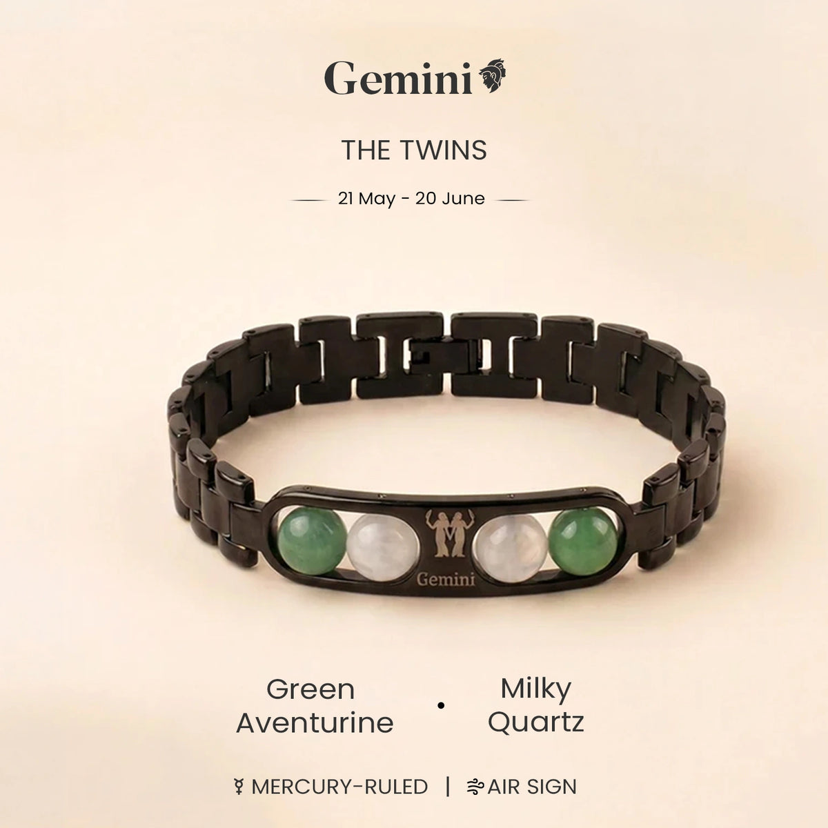 Gemini Zodiac Metal Bracelet