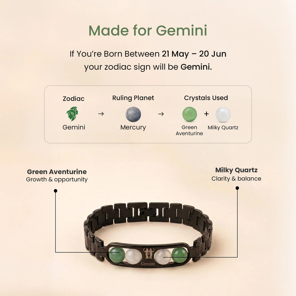 Gemini Zodiac Metal Bracelet