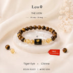 Leo Zodiac Tiger Eye & Citrine Bracelet