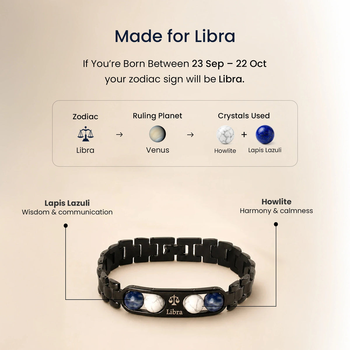 Libra Zodiac Metal Bracelet