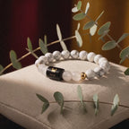 Cancer Zodiac Howlite & Milky Quartz Bracelet