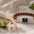 Virgo Zodiac Carnelian & Milky Quartz Bracelet