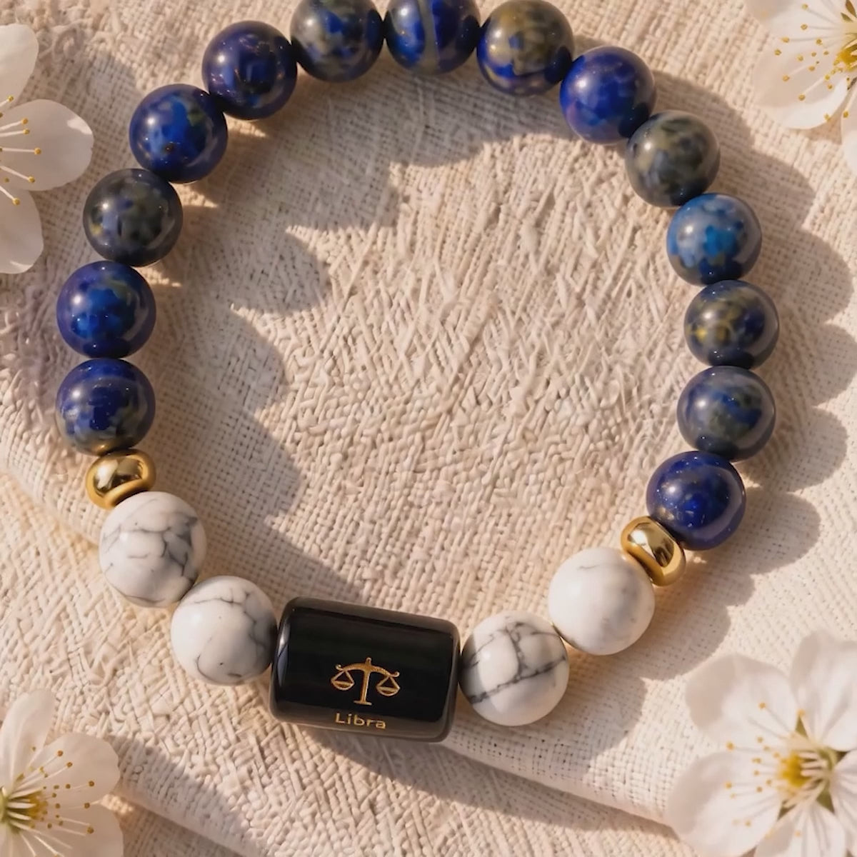 Libra Zodiac LapisLazuli & Howlite Bracelet