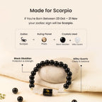 Scorpio Zodiac Black Obsidian & Milky Quartz Bracelet