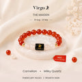 Virgo Zodiac Carnelian & Milky Quartz Bracelet